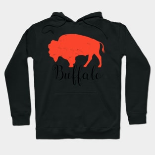 Buffalo New York WNY 716 BuffaLove Pattern White and Red Hoodie